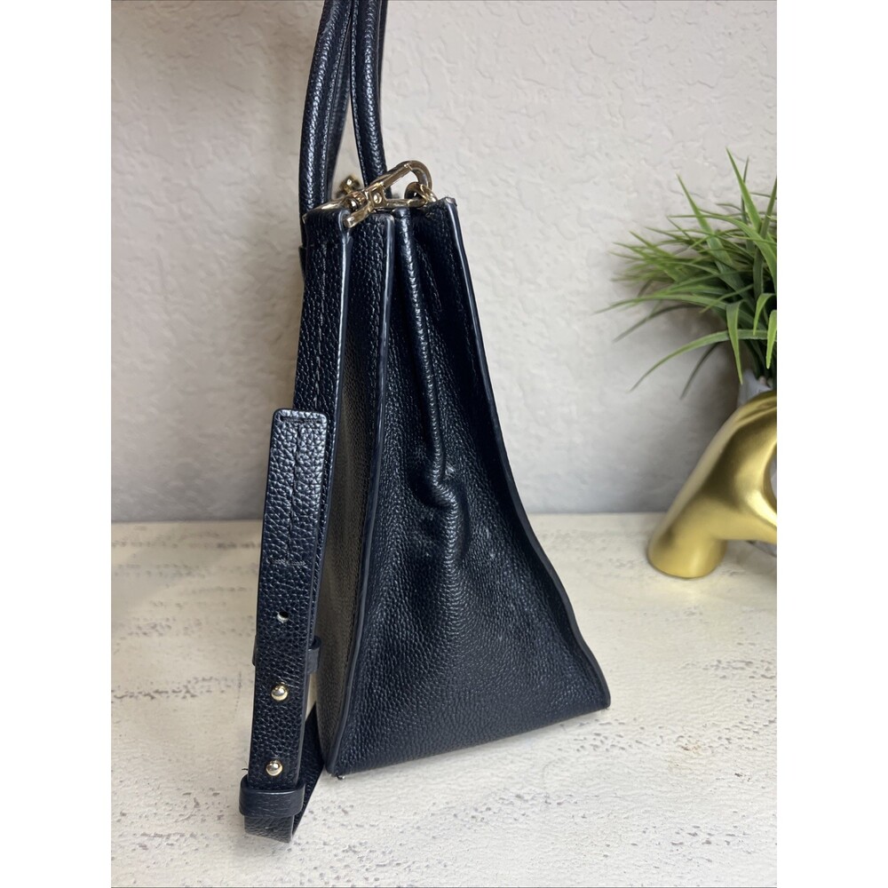 Michael Kors Mercer Large Accordion Classic Black Pebbled Leather Bag Business - Picture 3 of 16